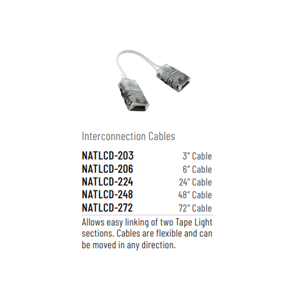 Nora Lighting 24" Interconnection Cable for Comfort Dim Tape Light