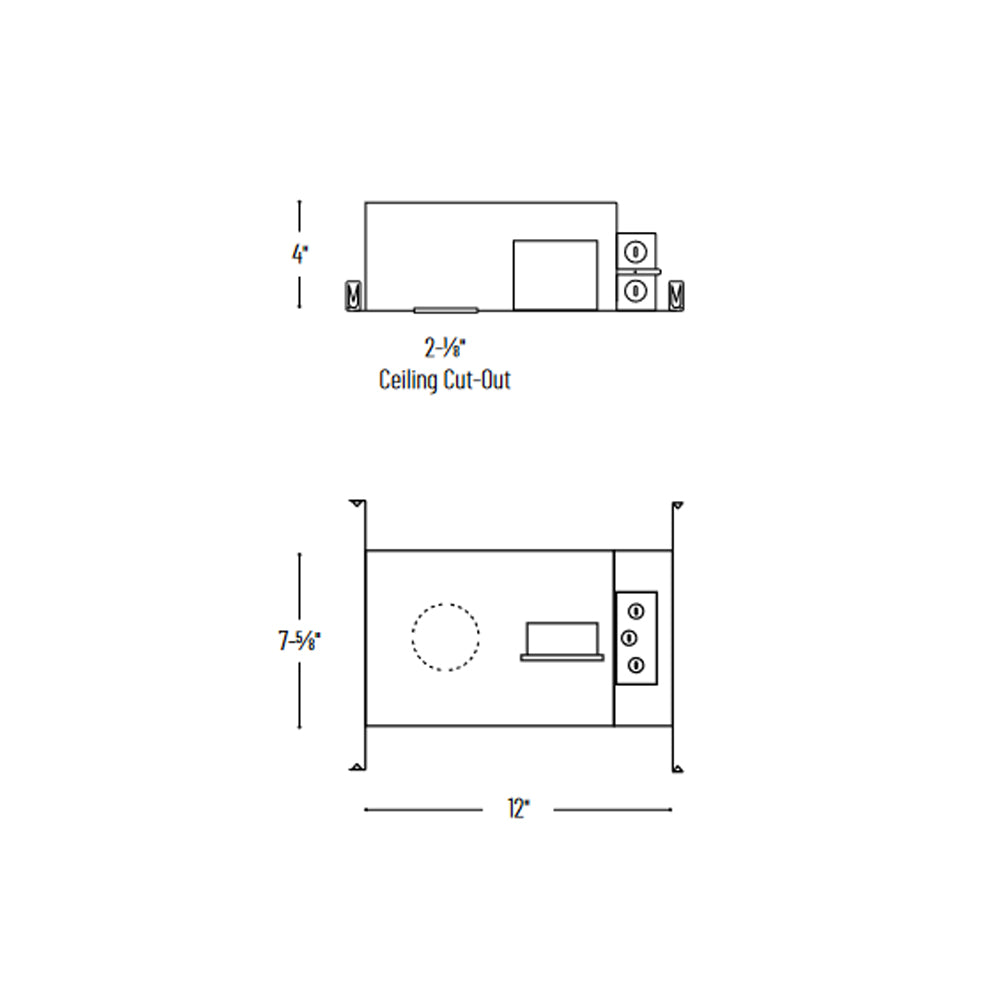Nora Lighting 1" Iolite LED Dedicated Chicago Plenum New Construction Housing, 600lm