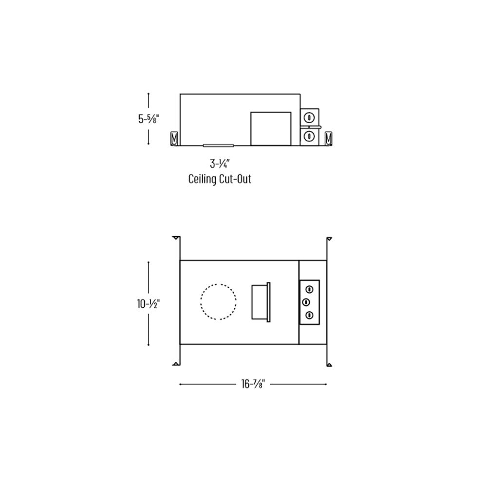 Nora Lighting 2" Iolite LED Dedicated Chicago Plenum New Construction Housing, 2000lm