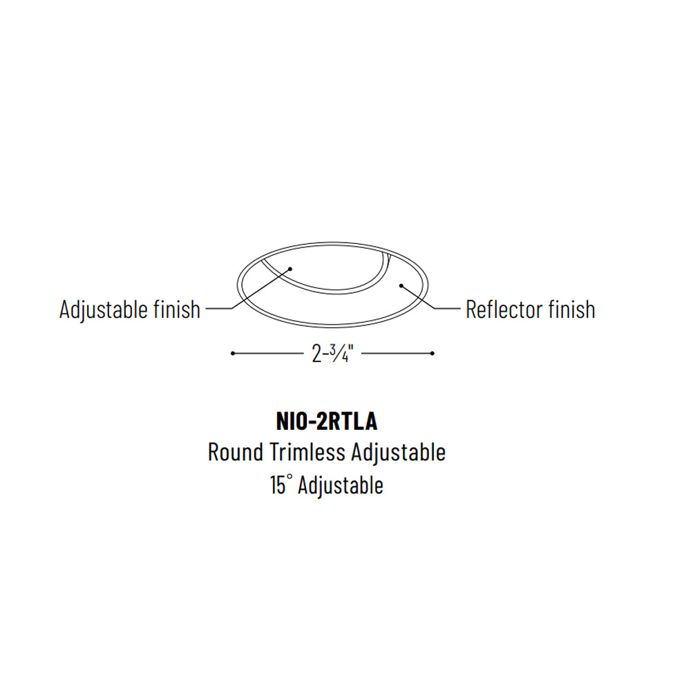 Nora Lighting 2" Iolite, Round Trimless Adjustable Reflector 4000K