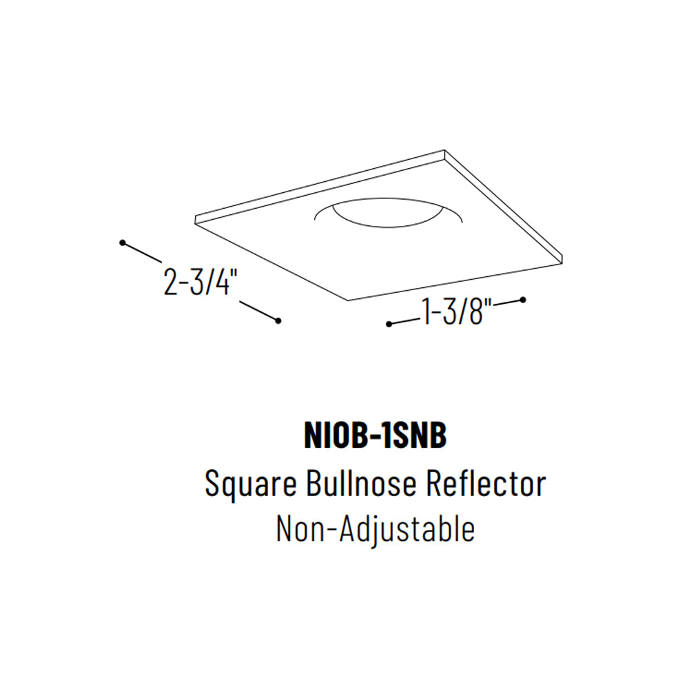Nora Lighting 1" Iolite, Square Bullnose BWF Reflector