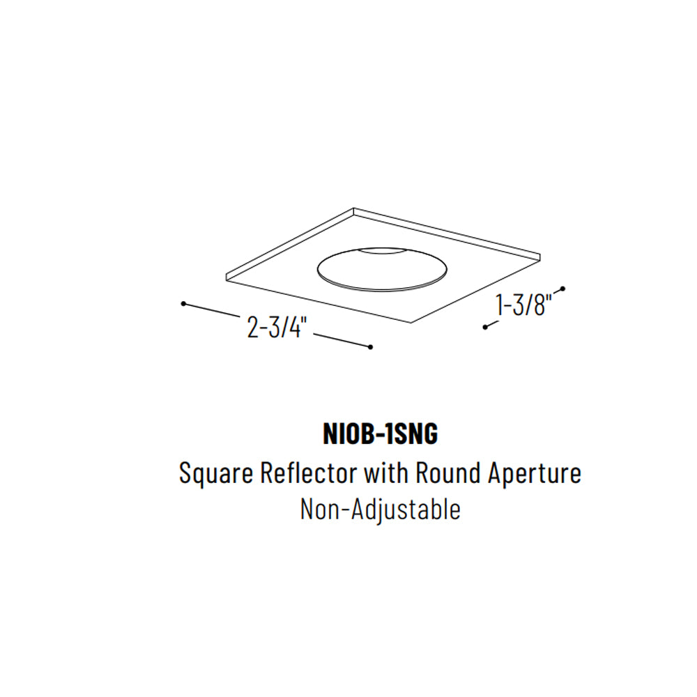Nora Lighting 1" Iolite, Square BWF Reflector with Round Aperture