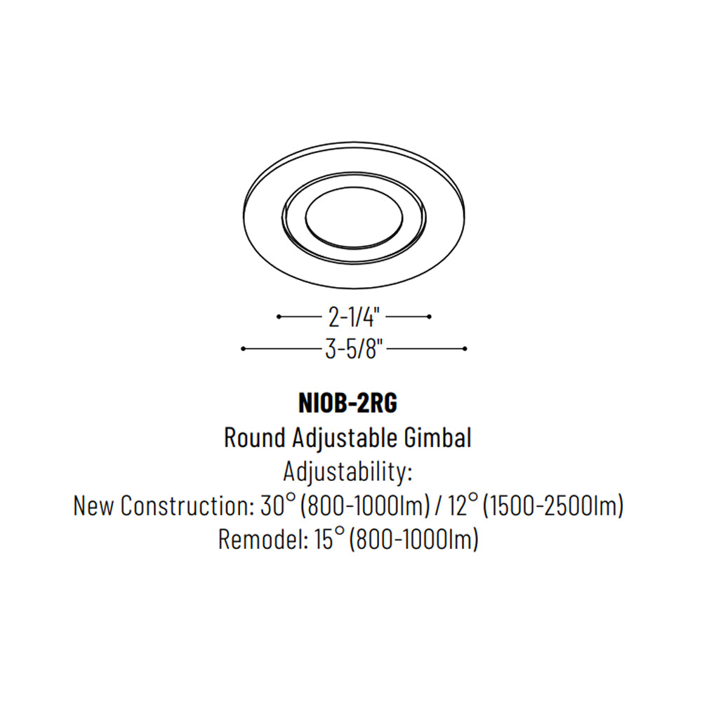 Nora Lighting 2" Iolite, Round Adjustable Gimbal