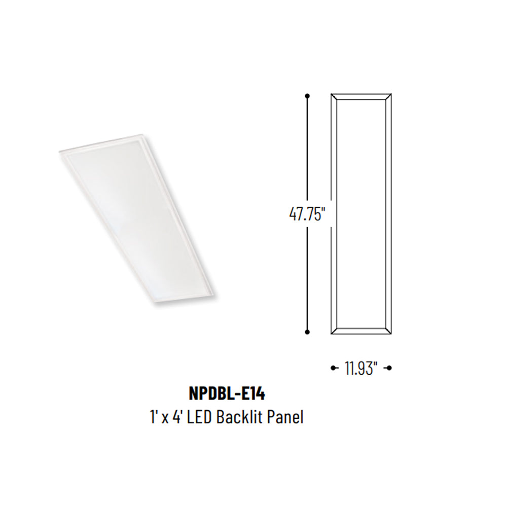 Nora Lighting 1'x4' LED Backlit Panel, 3500lm