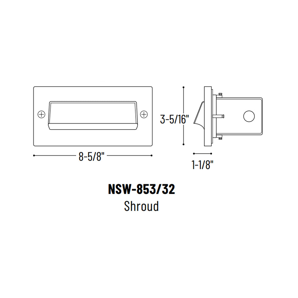 Nora Lighting 120-277V Brick LED Step Light with Shroud Face Plate