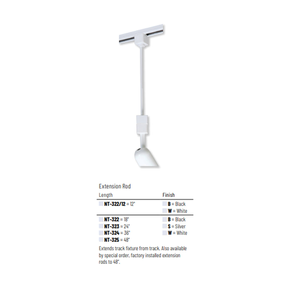 Nora Lighting 18" Track Extension Rod