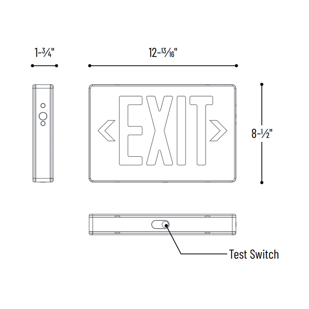 Nora Lighting NX-606-LED Die-Cast Aluminum LED Exit Sign with Battery Back-up