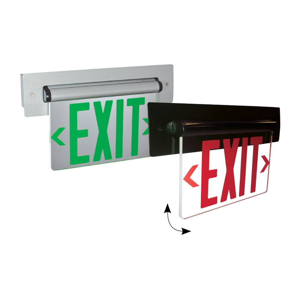 Nora Lighting NX-813-LED Recessed Adjustable LED Edge-Lit Exit Sign, AC Only