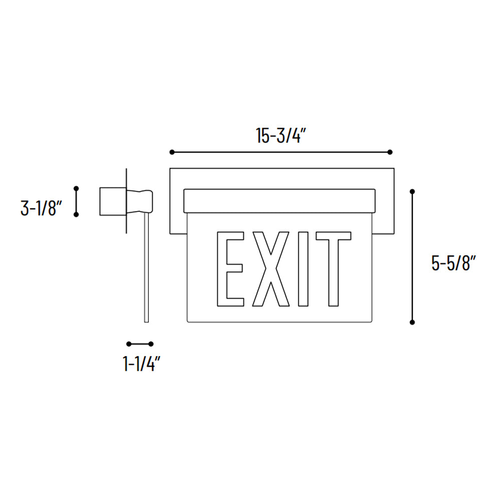 Nora Lighting NX-813-LED Recessed Adjustable LED Edge-Lit Exit Sign, AC Only