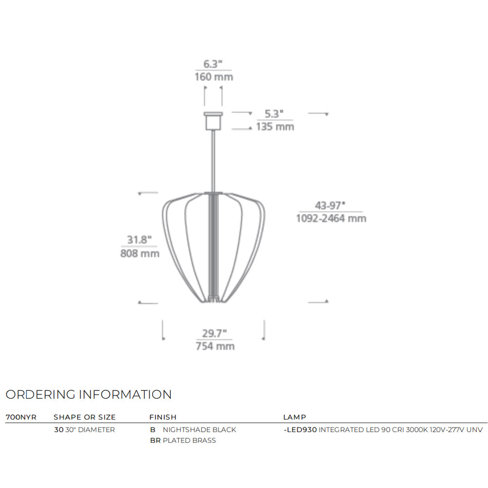 Tech Lighting Nyra 30 Chandelier