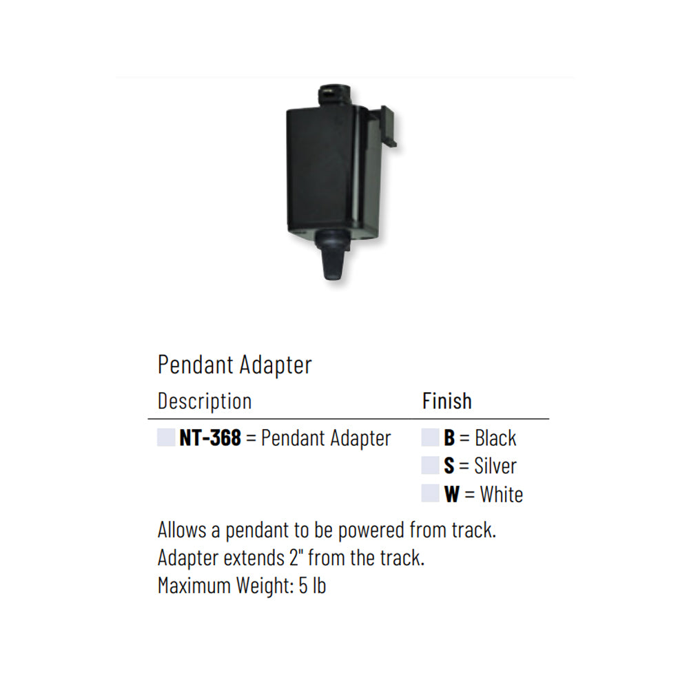Nora Lighting Pendant to Track adapter