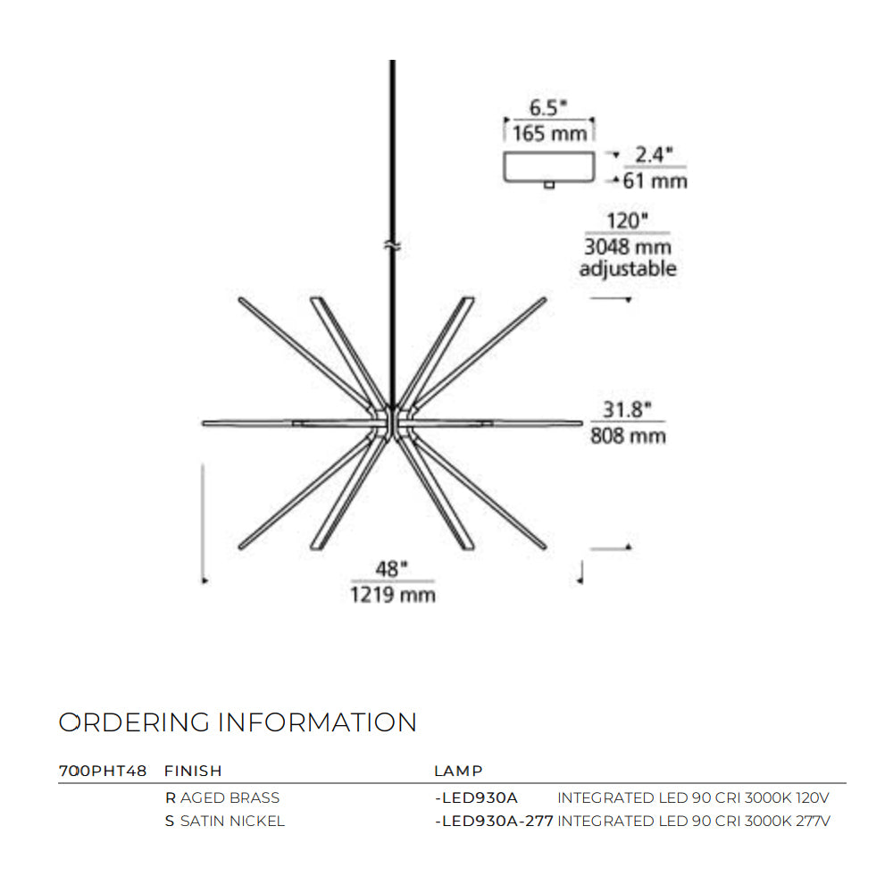 Tech Lighting Photon 48 Chandelier