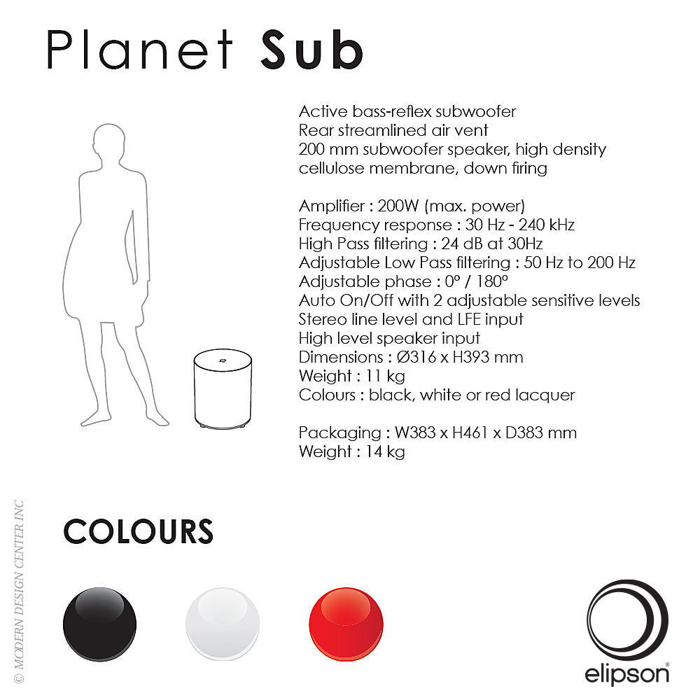 Planet Subwoofer Red by Elipson