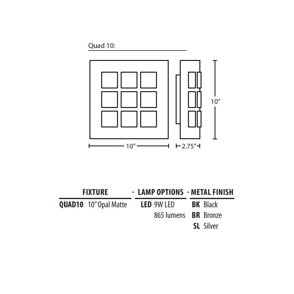 Besa Lighting Quad 10 Wall Light