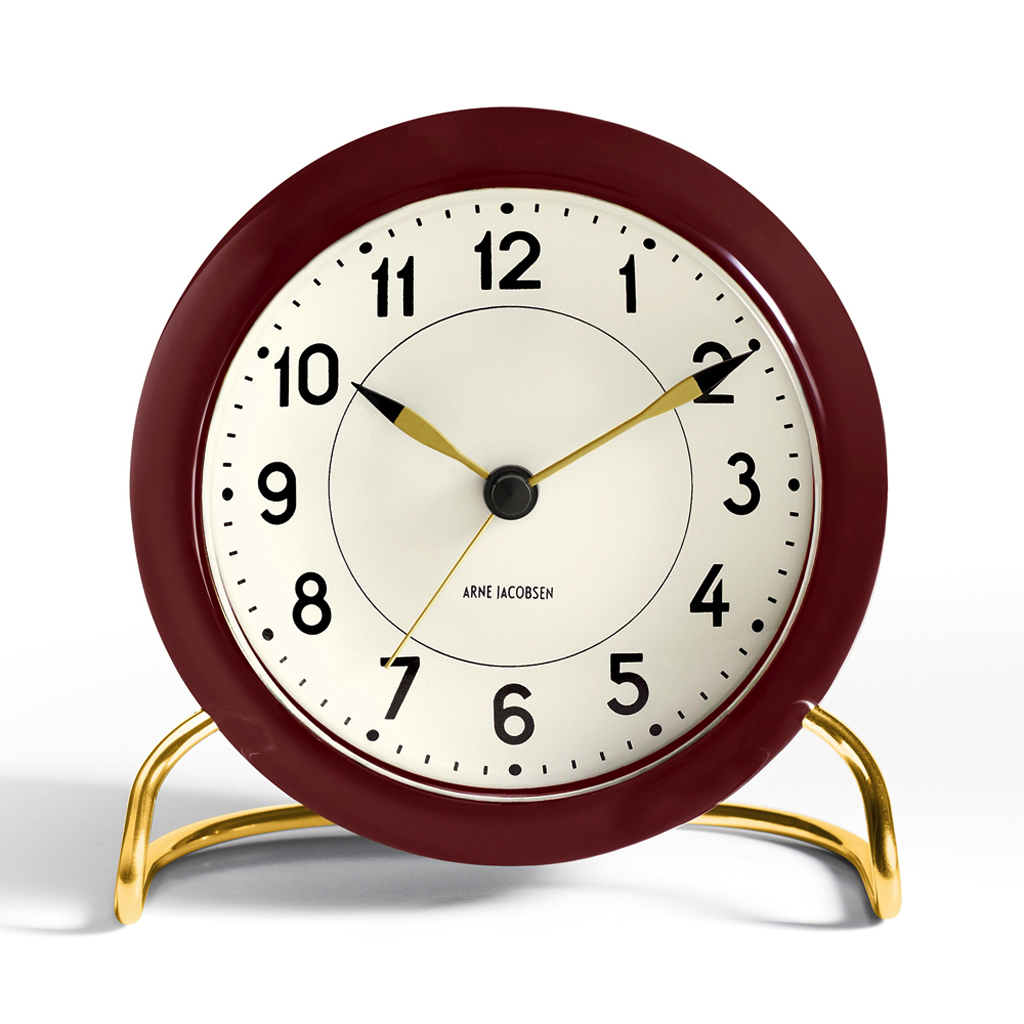 Station Alarm Clock Burgundy of Arne Jacobsen