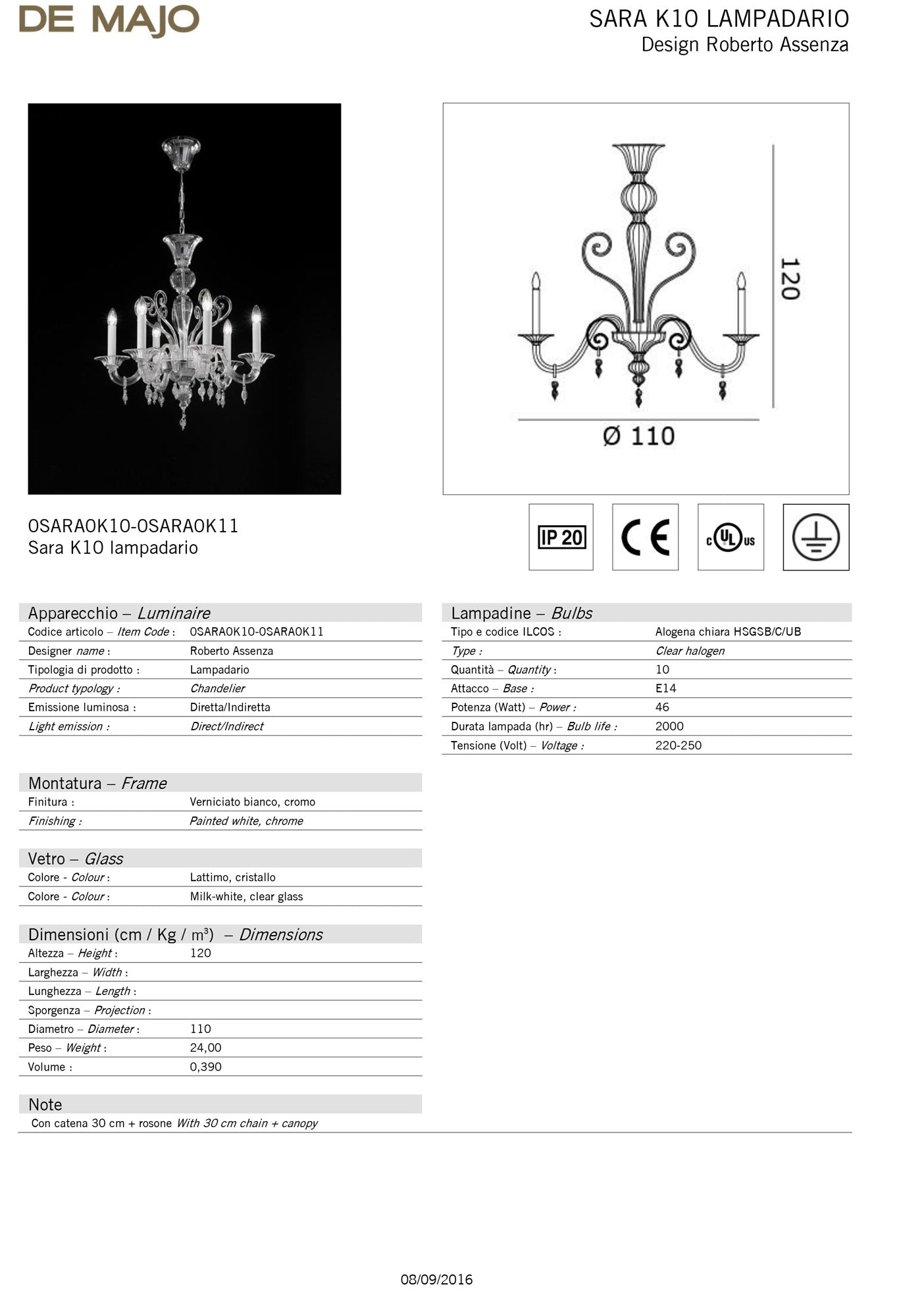 De Majo Sara Chandelier