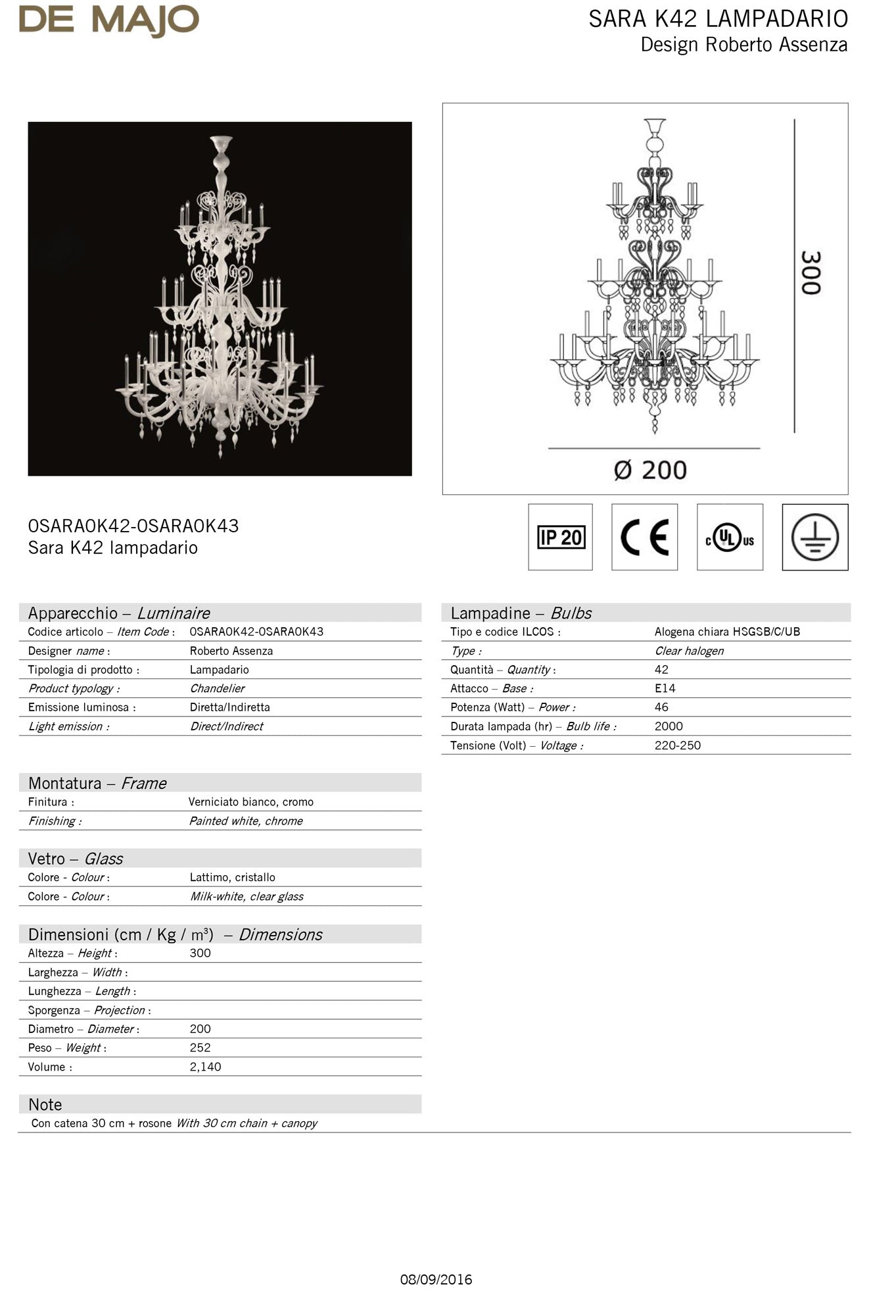 De Majo Sara Chandelier