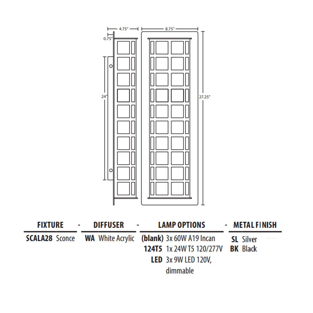 Besa Lighting Scala 28 Wall Light