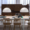 Sonora 411 opaline glass suspension lamp by Oluce dimmable modern designer lighting