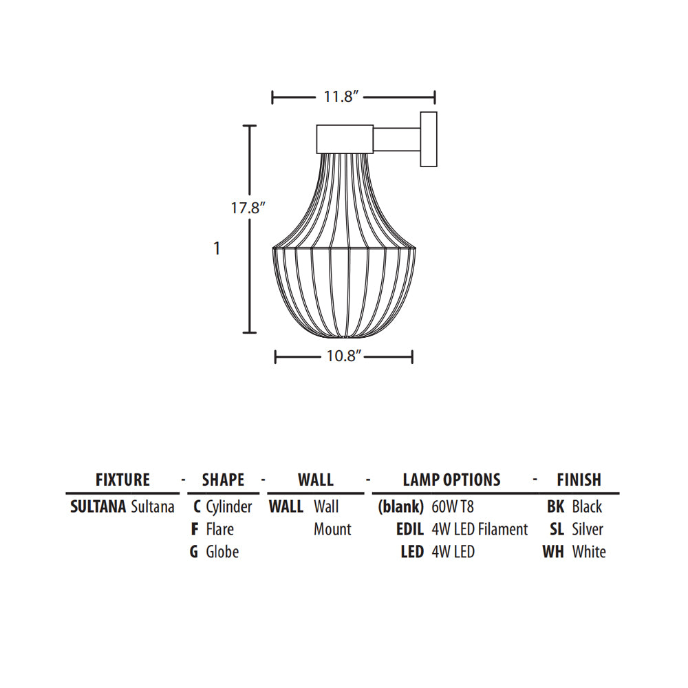 Besa Lighting Sultana Flare Wall Light