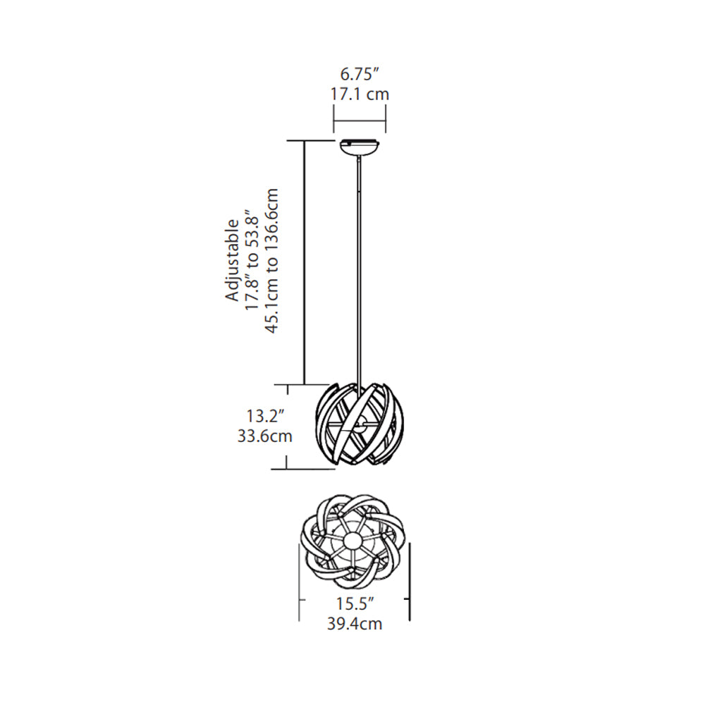 BlackJack Lighting Swirl Pendant Light