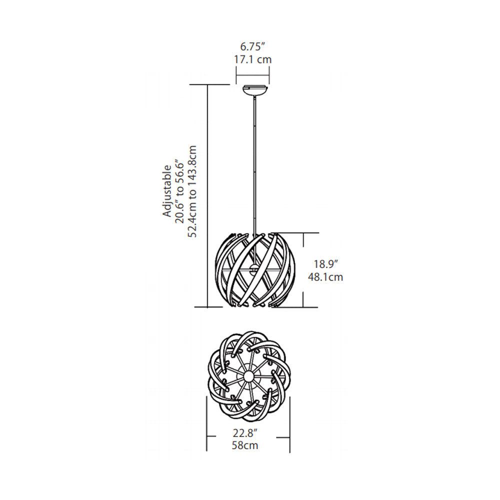 BlackJack Lighting Swirl Pendant Light
