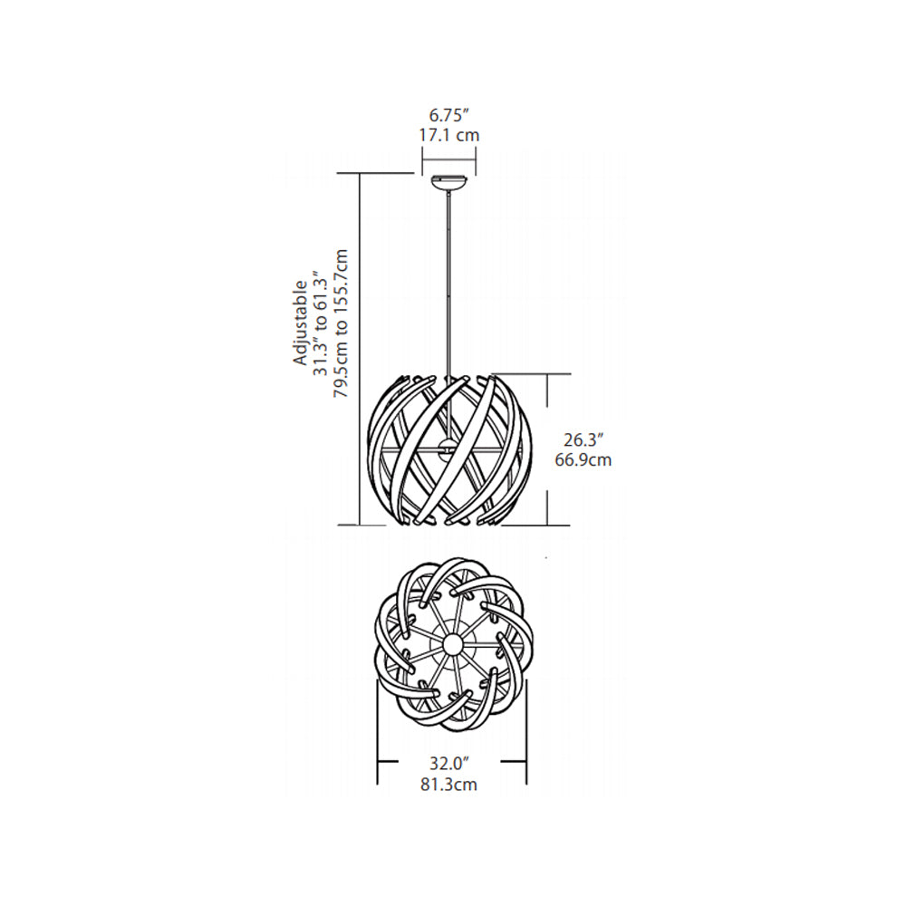 BlackJack Lighting Swirl Pendant Light