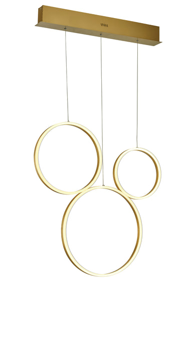 Thumprints Halo Brushed Gold Pendant Light T1026
