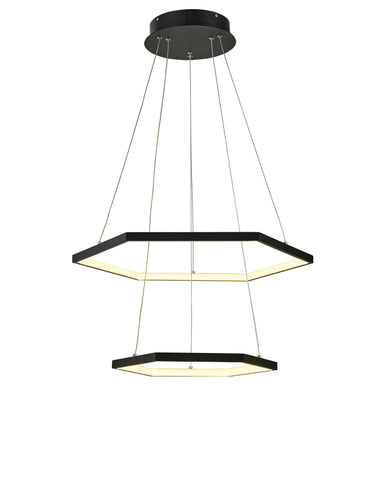 Thumprints Senary Black Foyer Chandelier T1035