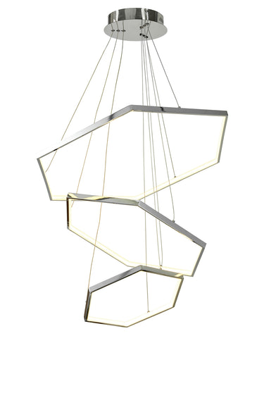 Thumprints Senary Chrome Foyer Chandelier T1038