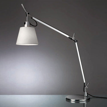 Artemide Tolomeo Shade Table Lamp designed by Michele De Lucchi for home and office use in Grey Fiber shade