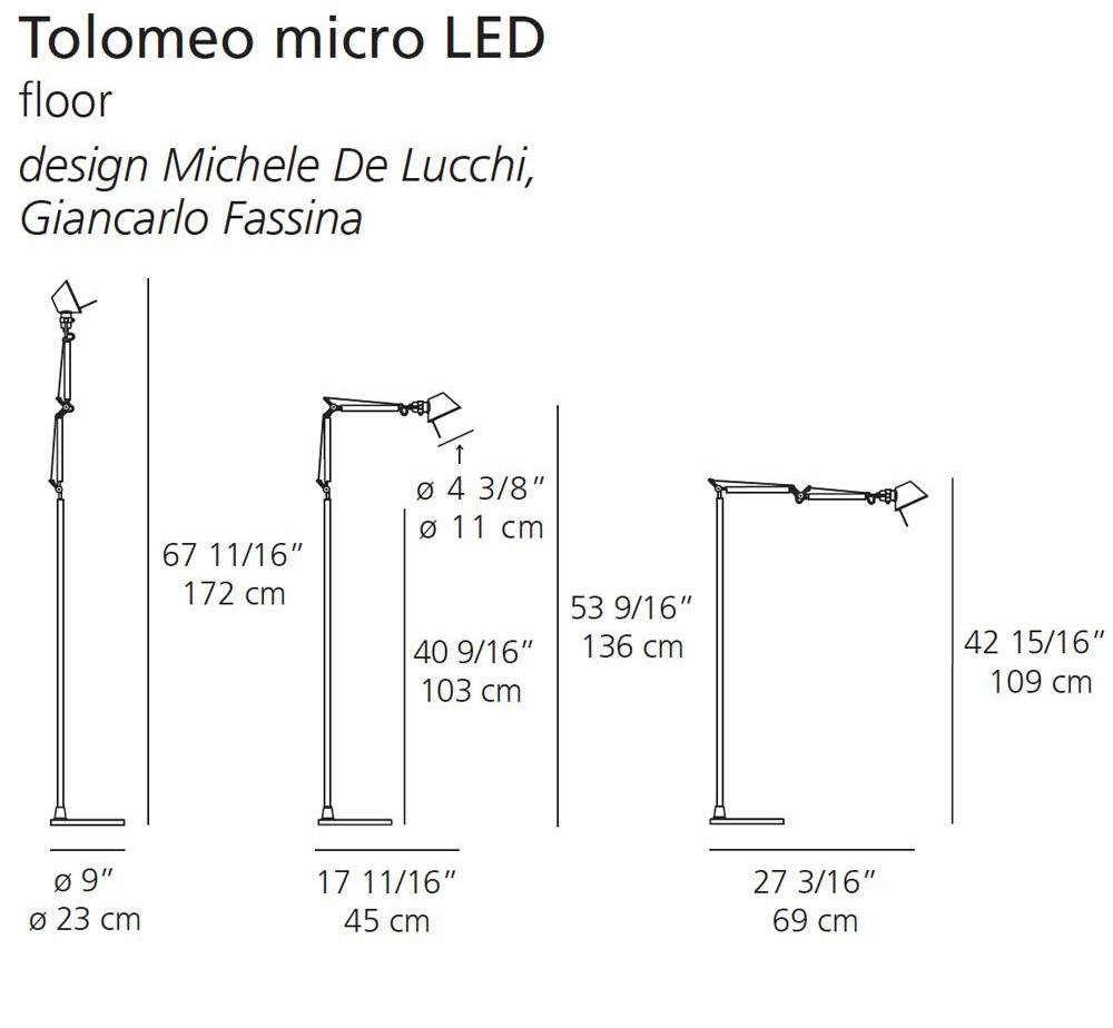 Artemide Tolomeo Micro Led Floor Lamp