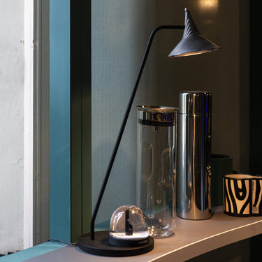 Artemide Unterlinden Aluminum Table Lamp with black stem