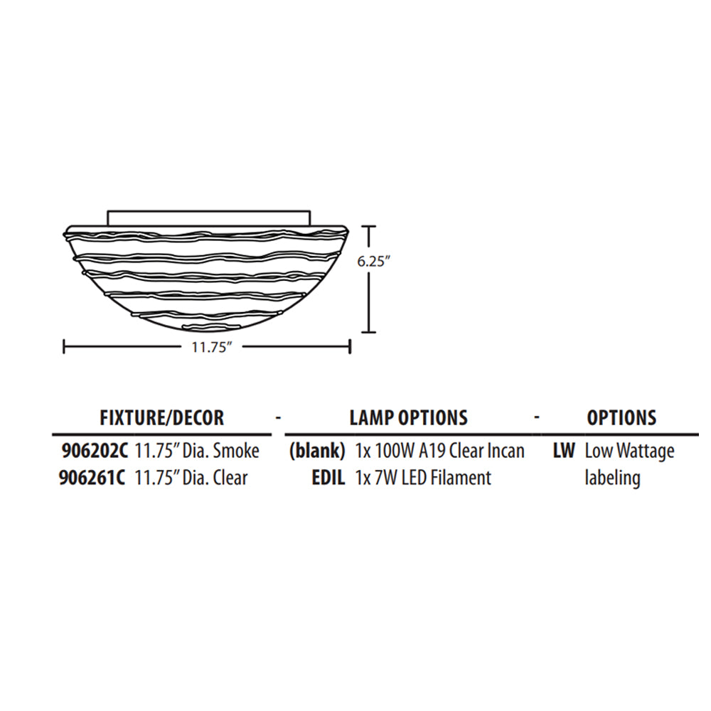 Besa Lighting Wave 12 Ceiling Light