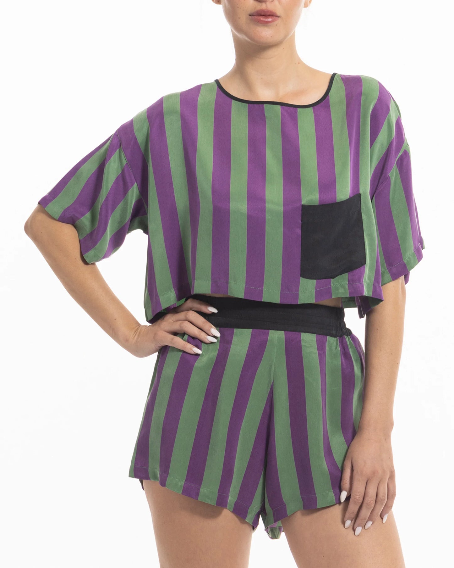 niLuu Women’s Harper Crop Tee Stripe