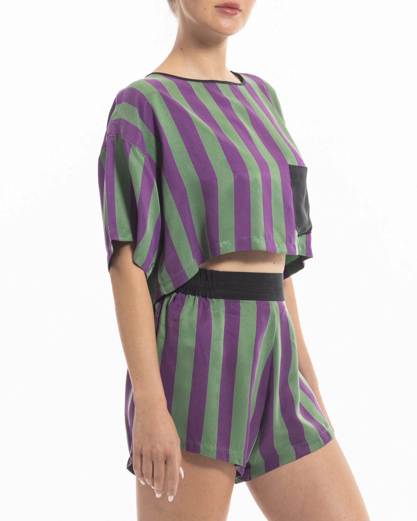 niLuu Women’s Harper Crop Tee Stripe