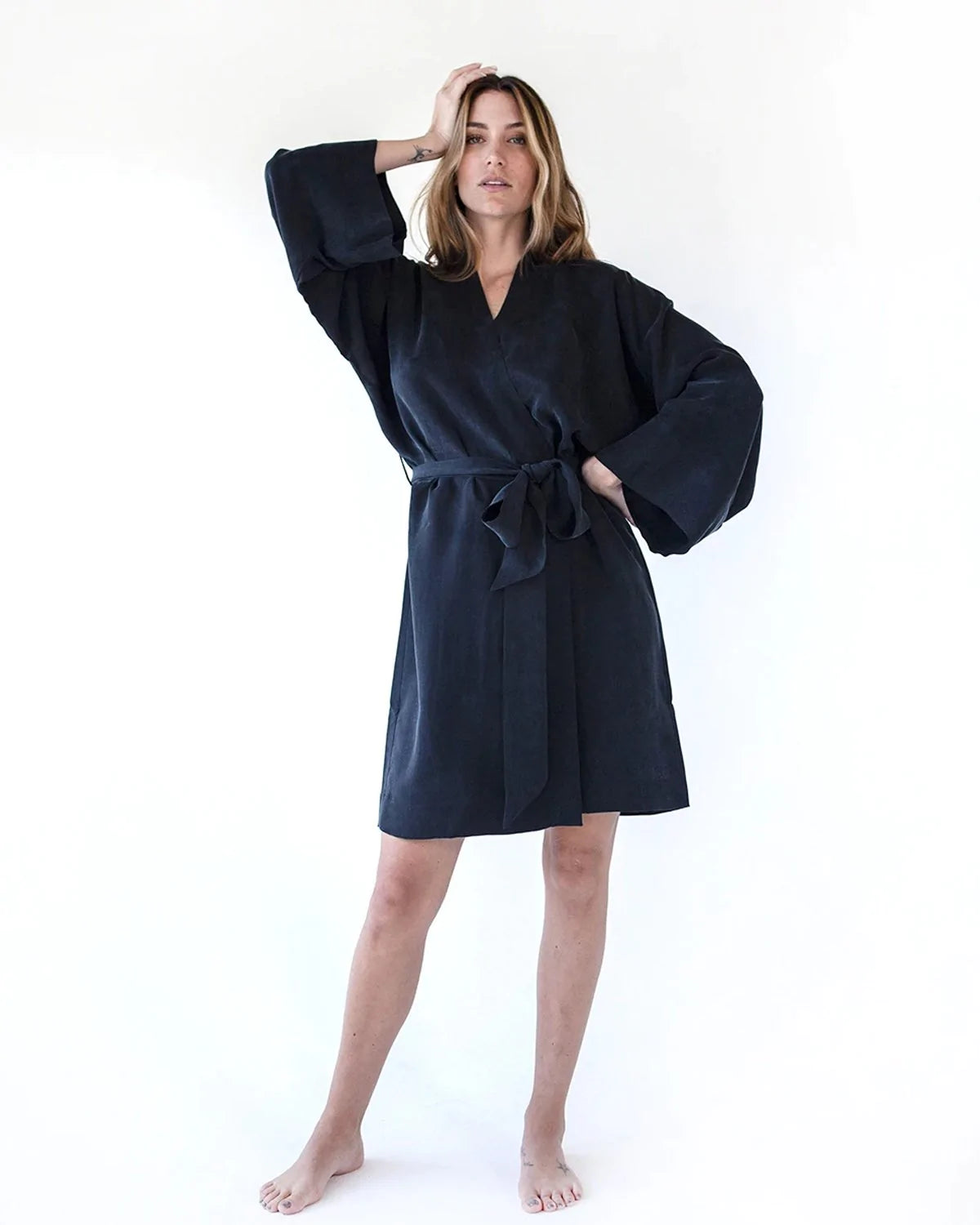 niLuu Women’s Mini Kimono Noir