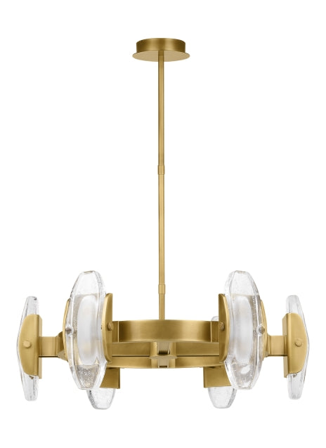 Wythe Glass Chandelier 6-Light Medium | Visual Comfort - Brass