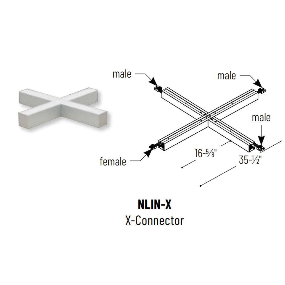 Nora Lighting X Shaped L-Line LED Direct, 5200lm