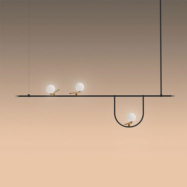 Artemide Yanzi modern brass dimmable LED bird pendant light for dining and living rooms