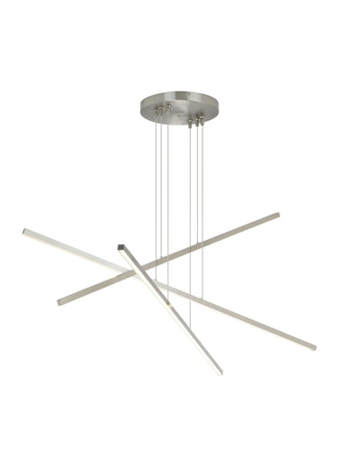 Satin Nickel Essence Trio by Visual Comfort, shown against white