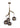 Sedona single chandelier in aged brass 4 hand-blown smoke glass globes, contemporary residential lighting.