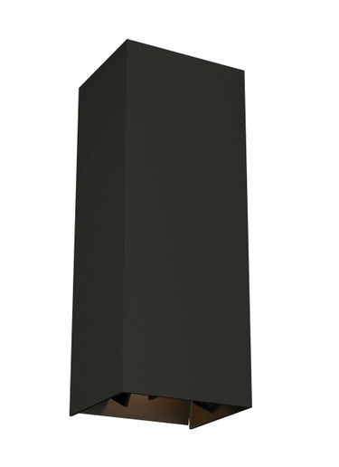 Adjustable LED outdoor wall light with up and down lighting installed on modern exterior wall