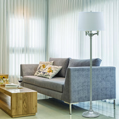 House of Troy Lancaster six-way floor lamp in a living room