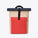 Minimalist mini backpack in light almond and red