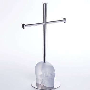 Cranium Towel Rack Clear by Vallvé, in a styled bathroom