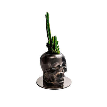 Cranium Vintage Vase Smoke by Vallvé, in a styled bathroom