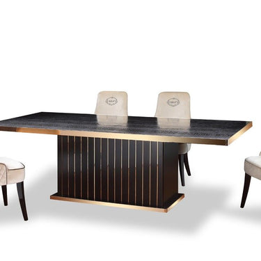 AX Talin Black Crocodile & Rosegold Dining Table