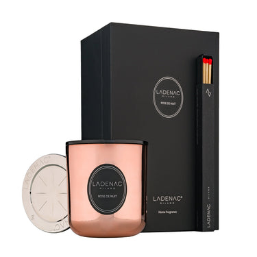 Ladenac Urban Senses Candle 200 g – Rose de Nuit candle beside its gift box