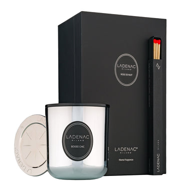 Ladenac Urban Senses Candle 200 g – Boisée Chic candle beside its gift box